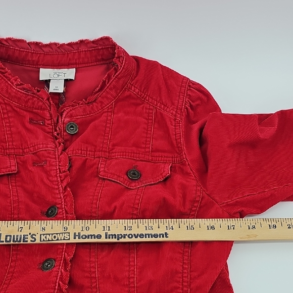 Ann Taylor Loft Corduroy Red Jacket Size 10 - Picture 6 of 8